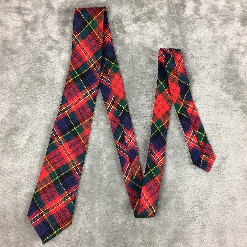 Wool Tie Plaid Tartan Clan Macpherson Made‎ in Scotland